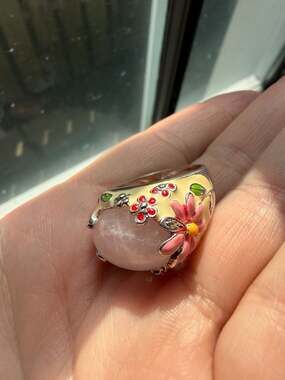 Vintage enamel size 8 ring David Sigal Sterling Silver 925